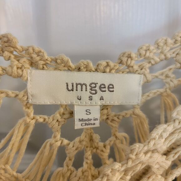 Umgee Navy Crochet Boho Blouse Size Small Tunic - Picture 4 of 5